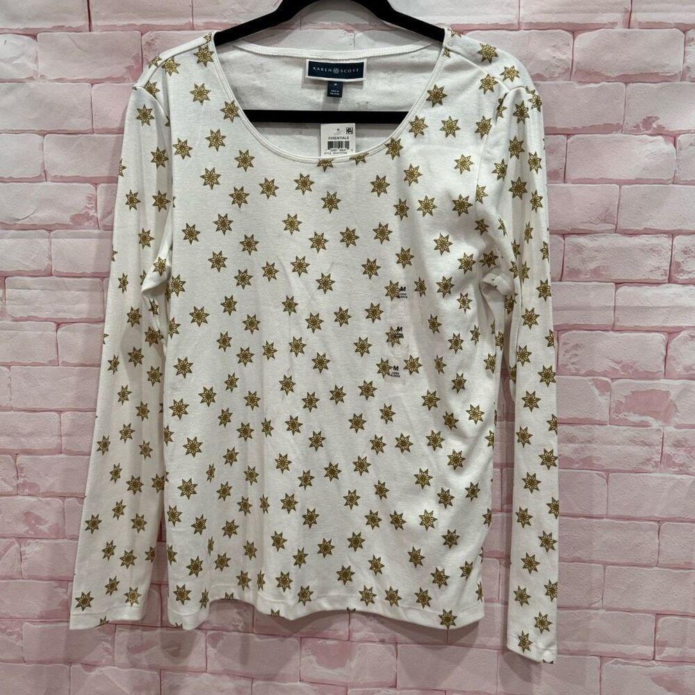 Karen Scott long sleeve top size medium‎